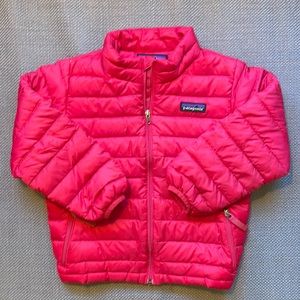 Girls pink down Patagonia sweater jacket